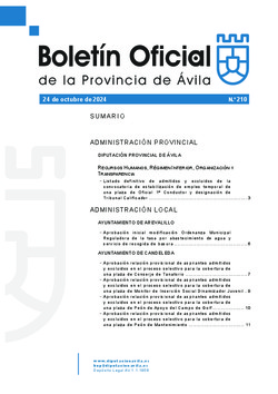 Boletín Oficial de la Provincia del jueves, 24 de octubre de 2024