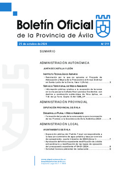 Boletín Oficial de la Provincia del jueves, 24 de octubre de 2024