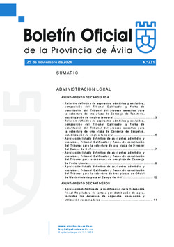 Boletín Oficial de la Provincia del lunes, 25 de noviembre de 2024