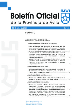 Boletín Oficial de la Provincia del viernes, 26 de julio de 2024