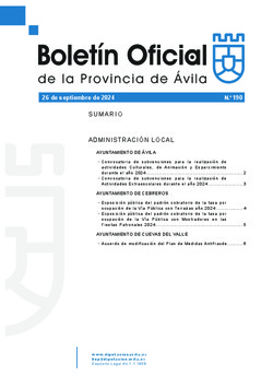 Boletín Oficial de la Provincia del jueves, 26 de septiembre de 2024