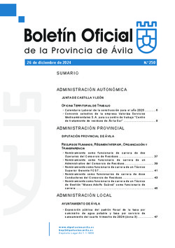 Boletín Oficial de la Provincia del jueves, 26 de diciembre de 2024