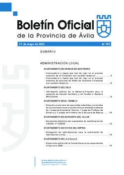 Boletín Oficial de la Provincia del lunes, 27 de mayo de 2024