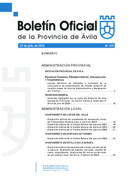 Boletín Oficial de la Provincia del lunes, 29 de julio de 2024