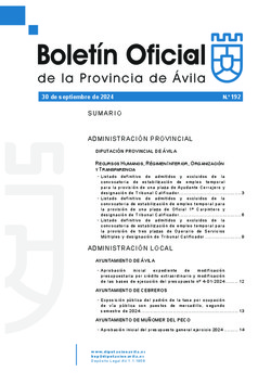 Boletín Oficial de la Provincia del lunes, 30 de septiembre de 2024