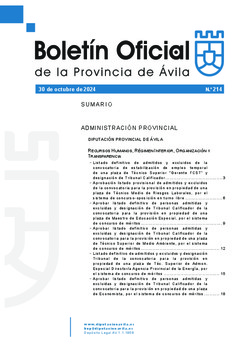 Boletín Oficial de la Provincia del miércoles, 30 de octubre de 2024