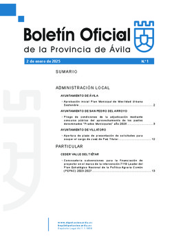 Boletín Oficial de la Provincia del jueves, 2 de enero de 2025