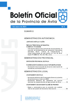 Boletín Oficial de la Provincia del viernes, 3 de enero de 2025