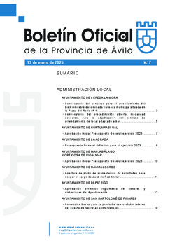 Boletín Oficial de la Provincia del lunes, 13 de enero de 2025