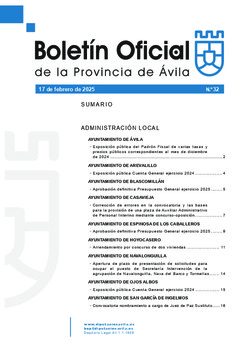 Boletín Oficial de la Provincia del lunes, 17 de febrero de 2025