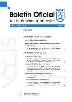 Boletín Oficial de la Provincia del jueves, 23 de enero de 2025