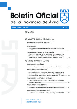 Boletín Oficial de la Provincia del jueves, 27 de febrero de 2025