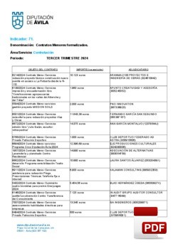 Contratos menores formalizados el 3º trimestre de 2024.