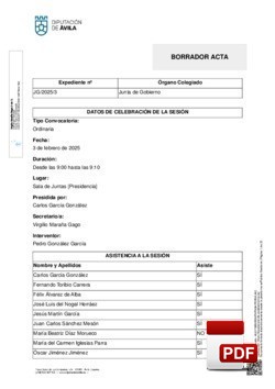 Orden del día, Pleno 3/2025 del lunes, 03 de febrero de 2025