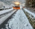 La nieve obliga a actuar en la Zona II de la provincia con 35 toneladas de fundentes