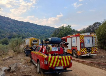 Distintas agrupaciones de Protección Civil de la provincia colaboran en la lucha contra el fuego